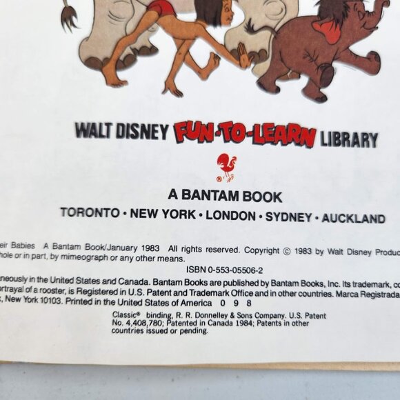 Vintage Disney Book Animals and Their Babies Walt Disney 1983 hardcover Jungle - Picture 3 of 14